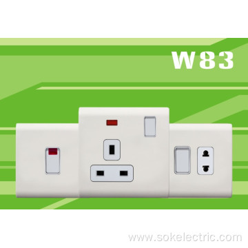 Double Pole White 2 Gang British standard switch